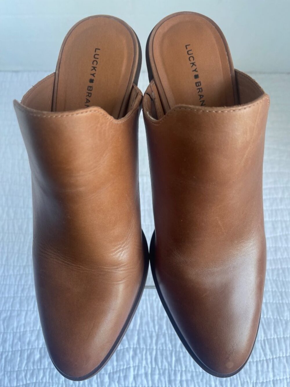 Lucky Brand Lullin Womens Tan Leather Casual Mules Size 9.5M Western Festival - Picture 3 of 11
